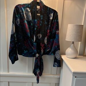Floral Tie-Front Kimono